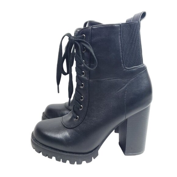 Top Moda Women's Size 6.5 Chunky High Heel Bootie Black - Picture 3 of 8